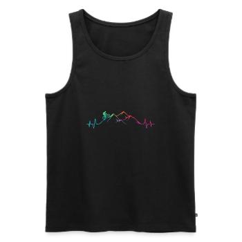 Mountainbiker auf dem Berg - MTB - Männer Premium Bio Tank Top - Schwarz - Vorne - AI Model Male 178 light (178cm)