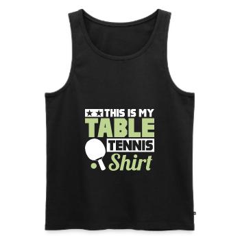 C’est mon tennis de table - Débardeur bio Premium Homme - noir - Devant - Michal (187cm)