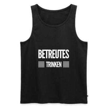 Betreutes Trinken - Männer Premium Bio Tank Top - Schwarz - Vorne - Michal (187cm)