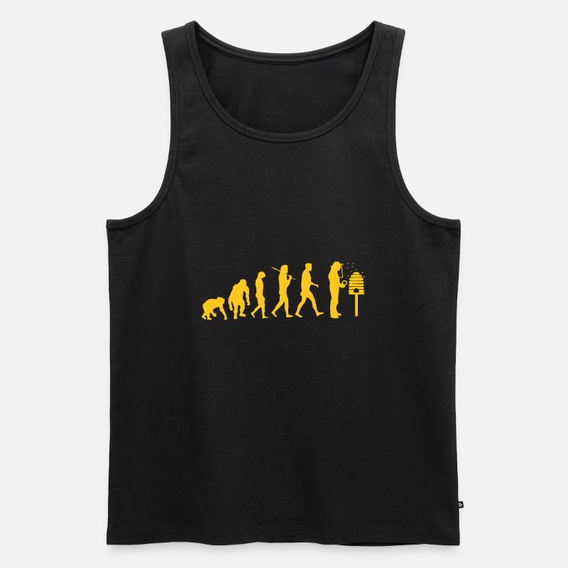 BEEKEEPER - Evolution - Beekeeper Gift - Men's Premium Organic Tank Top - black