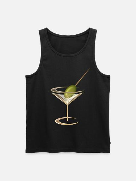 Cool Martini Glass With Olive - Men's Premium Organic Tank Top - black