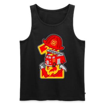 Firefighter 1st birthday party number 1 - 1 year - Men's Premium Organic Tank Top - black - Front - Michal (187cm)
