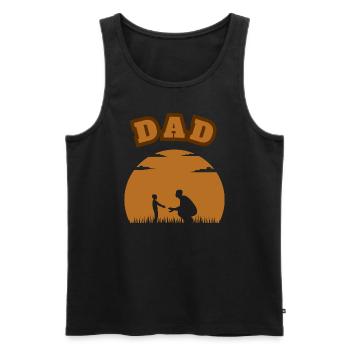 Papa Jeune Fils Brun - Débardeur bio Premium Homme - noir - Devant - Michal (187cm)
