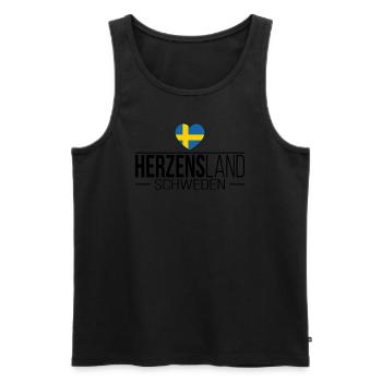Heartland Suède Scandinavie Vacances Voyage - Débardeur bio Premium Homme - noir - Devant - AI Model Male 178 light (178cm)