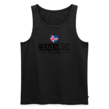 Herzensland Island Skandinavien Urlaub Reise - Männer Premium Bio Tank Top - Schwarz - Vorne - Michal (187cm)