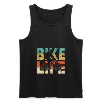 Faire du vélo - Débardeur bio Premium Homme - noir - Devant - AI Model Male 178 light (178cm)