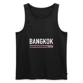 Bangkok - Männer Premium Bio Tank Top - Schwarz - Vorne - AI Model Male 178 light (178cm)