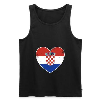 Croatia love Croatian design - Men's Premium Organic Tank Top - black - Front - Michal (187cm)