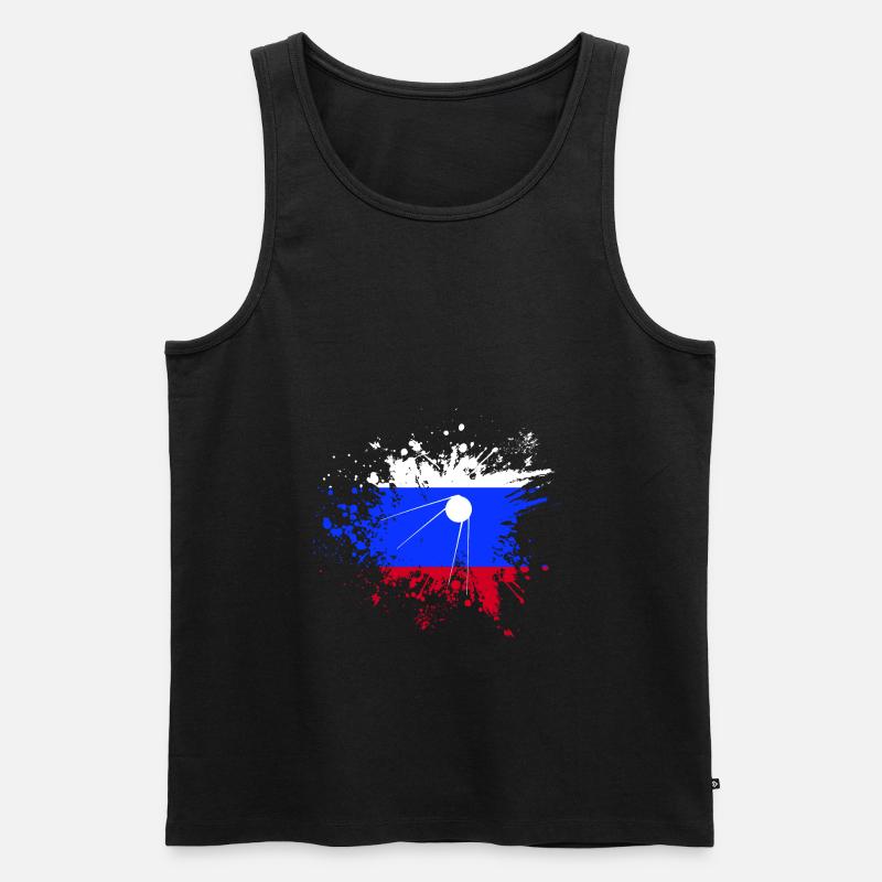 Sputnik Soviet - Männer Premium Bio Tank Top - Schwarz