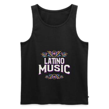 LATINO MUSIC - Männer Premium Bio Tank Top - Schwarz - Vorne - Michal (187cm)