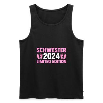 Werdende Schwester 2024 - Männer Premium Bio Tank Top - Schwarz - Vorne - Michal (187cm)