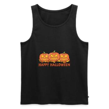 Citrouille d’Halloween - Débardeur bio Premium Homme - noir - Devant - Michal (187cm)