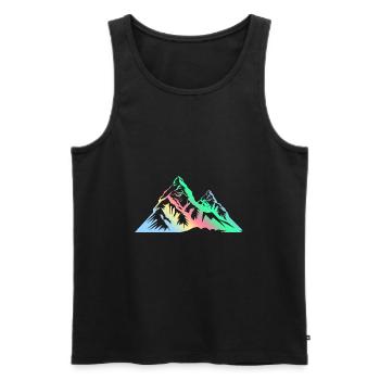 Berge Bunt Gebirge - Männer Premium Bio Tank Top - Schwarz - Vorne - AI Model Male 178 light (178cm)