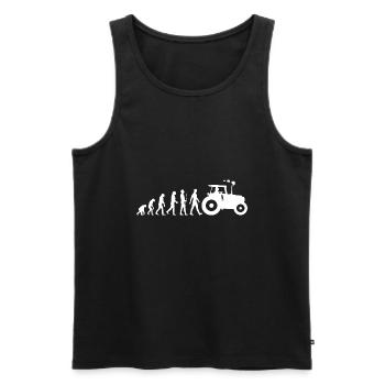 Traktor - Evolution - Trekker - Bauer - Männer Premium Bio Tank Top - Schwarz - Vorne - AI Model Male 178 light (178cm)