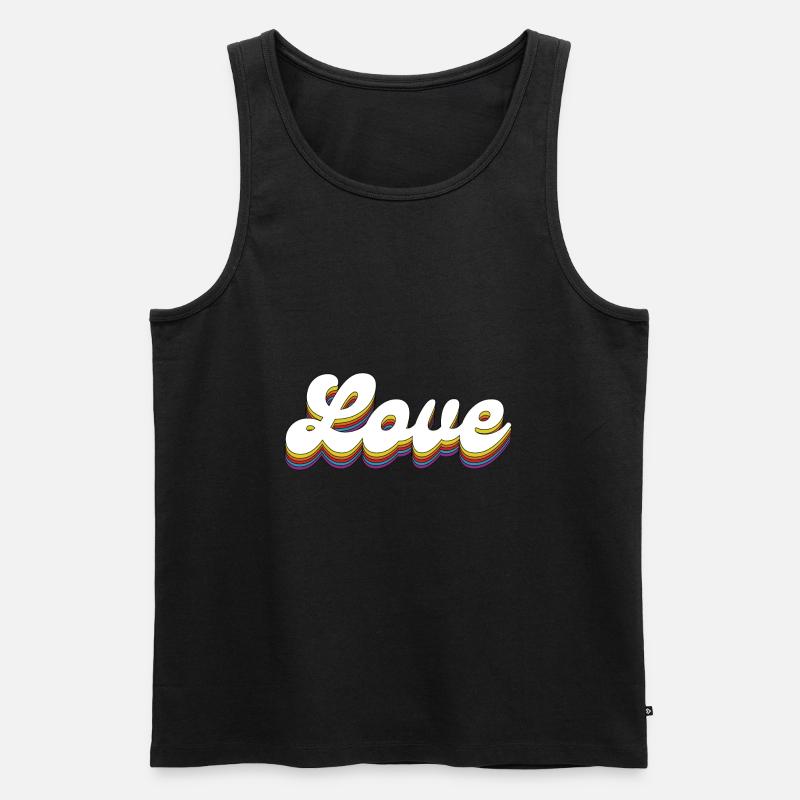 Love - Männer Premium Bio Tank Top - Schwarz
