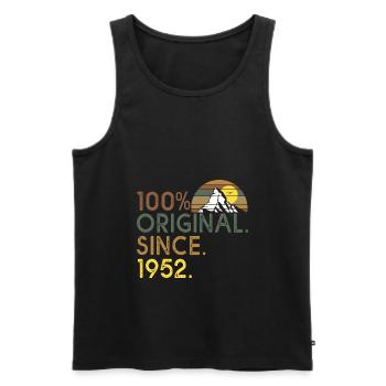 100% original since 1952 anniversary 70 years - Men's Premium Organic Tank Top - black - Front - Michal (187cm)