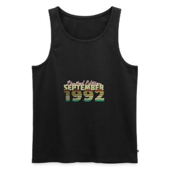 33e anniversaire Édition limitée (SCR) 09/1992 - Débardeur bio Premium Homme - noir - Devant - Michal (187cm)