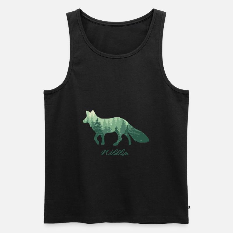 Fuchs Wald Wildlife fox - Männer Premium Bio Tank Top - Schwarz