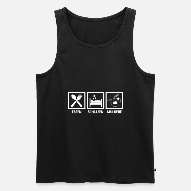 Faultier - Männer Premium Bio Tank Top - Schwarz