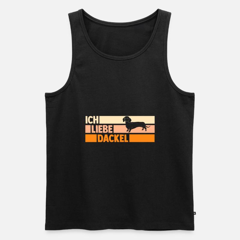 Hund Dackel - Männer Premium Bio Tank Top - Schwarz