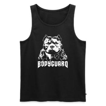 Hunde Bodyguard Weiß - Männer Premium Bio Tank Top - Schwarz - Vorne - Michal (187cm)