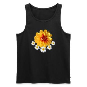 Daisies with yellow bloom Daisies floral - Men's Premium Organic Tank Top - black - Front - AI Model Male 178 light (178cm)