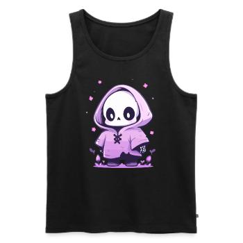 Cute Halloween Skeleton - Cute Scary Design - Men's Premium Organic Tank Top - black - Front - AI Model Male 178 light (178cm)
