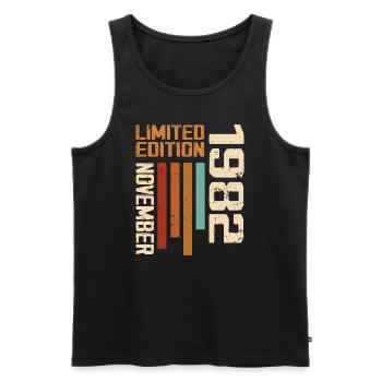 1982 November Geburtstagsgeschenk. November 1982 - Männer Premium Bio Tank Top - Schwarz - Vorne - Michal (187cm)
