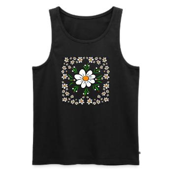 Daisy Flower Meadow Floral Pattern Flower - Men's Premium Organic Tank Top - black - Front - AI Model Male 178 light (178cm)