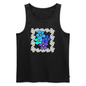 Floral Floral Floral Vine Blooming Flower - Men's Premium Organic Tank Top - black - Front - AI Model Male 178 light (178cm)