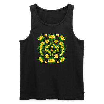 Tournesol fleur fleurs tournesols floral - Débardeur bio Premium Homme - noir - Devant - Michal (187cm)