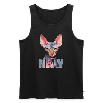 Sphynx cat Meow - Men's Premium Organic Tank Top - black - Front - Michal (187cm)