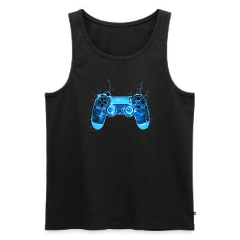 La manette de jeu clignote Cool Gamer Gift - Débardeur bio Premium Homme - noir - Devant - Michal (187cm)