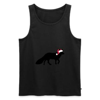 Fox Christmas - Christmas present - Men's Premium Organic Tank Top - black - Front - AI Model Male 178 light (178cm)