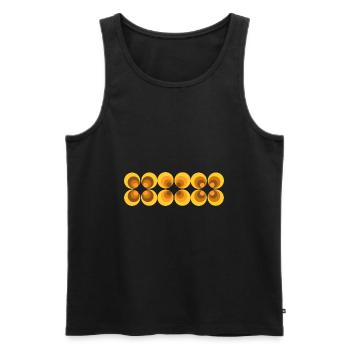 70s Flower Pattern Retro - Men's Premium Organic Tank Top - black - Front - AI Model Male 178 light (178cm)