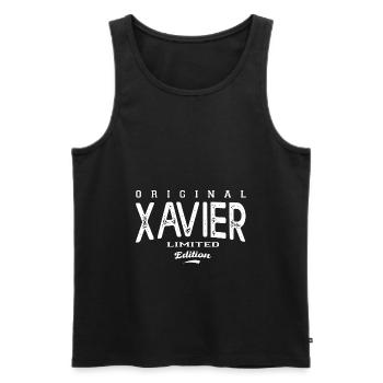 Xavier Tshirt personnalisé prénom xavier - Débardeur bio Premium Homme - noir - Devant - AI Model Male 178 light (178cm)