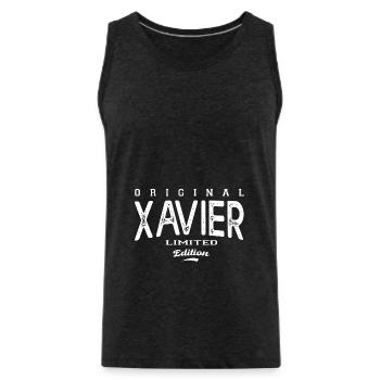 Xavier Tshirt personnalisé prénom xavier - Débardeur bio Premium Homme - charbon - Devant - Alexander (188cm)