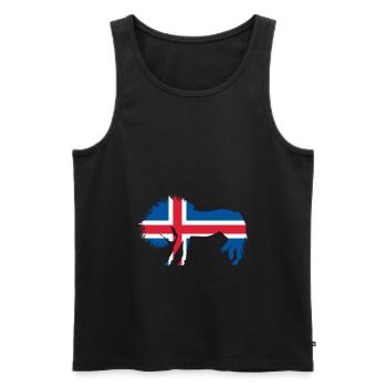 Drapeau islandais cadeau de cheval islandais - Débardeur bio Premium Homme - noir - Devant - AI Model Male 178 light (178cm)