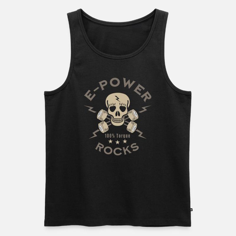 E-Power rocks - Männer Premium Bio Tank Top - Schwarz