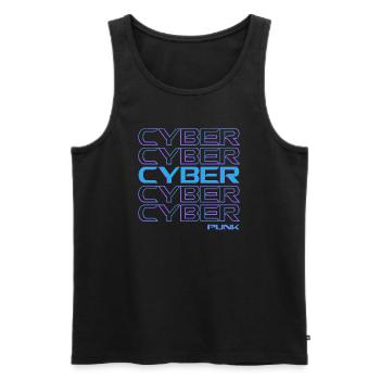 Vaporwave Cyber Glitch Punk 3 Farbe Remix - Männer Premium Bio Tank Top - Schwarz - Vorne - Michal (187cm)