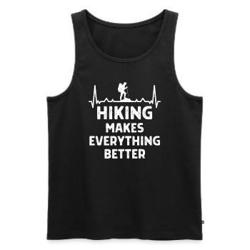 Klettern Kletterer Hiking Sprüche Geschenk - Männer Premium Bio Tank Top - Schwarz - Vorne - Michal (187cm)