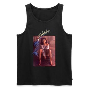 Flashdance Design With Photo Of Alex Owens - Men's Premium Organic Tank Top - black - Front - AI Model Male 178 light (178cm)