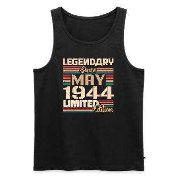 May 1944 May - Jubilee May 1944 - Men's Premium Organic Tank Top - black - Front - AI Model Male 178 light (178cm)