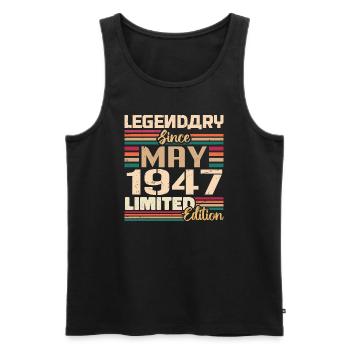 May 1947 May - Jubilee May 1947 - Men's Premium Organic Tank Top - black - Front - AI Model Male 178 light (178cm)