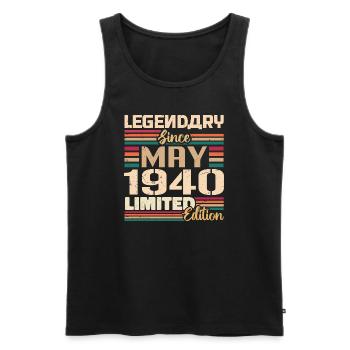 May 1940 May - Jubilee May 1940 - Men's Premium Organic Tank Top - black - Front - AI Model Male 178 light (178cm)
