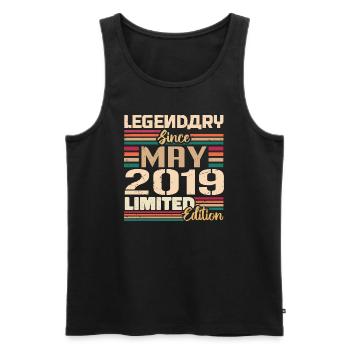 Mai 2019 Mai - Jubilé Mai 2019 - Débardeur bio Premium Homme - noir - Devant - AI Model Male 178 light (178cm)