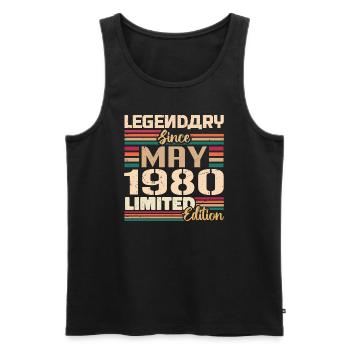 May 1980 May - Jubilee May 1980 - Men's Premium Organic Tank Top - black - Front - AI Model Male 178 light (178cm)