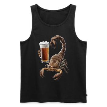 Skorpion Bier - Männer Premium Bio Tank Top - Schwarz - Vorne - Michal (187cm)