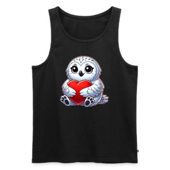 Herzige Schneeeule verliebt Valentinstag - Männer Premium Bio Tank Top - Schwarz - Vorne - Michal (187cm)