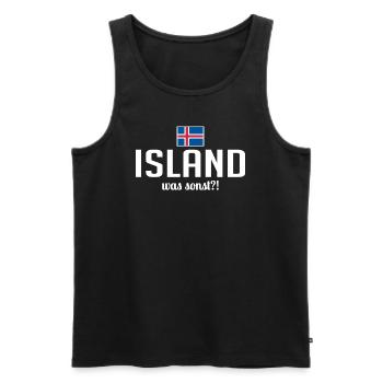 Islande quoi d’autre dire vacances en Scandinavie - Débardeur bio Premium Homme - noir - Devant - Michal (187cm)
